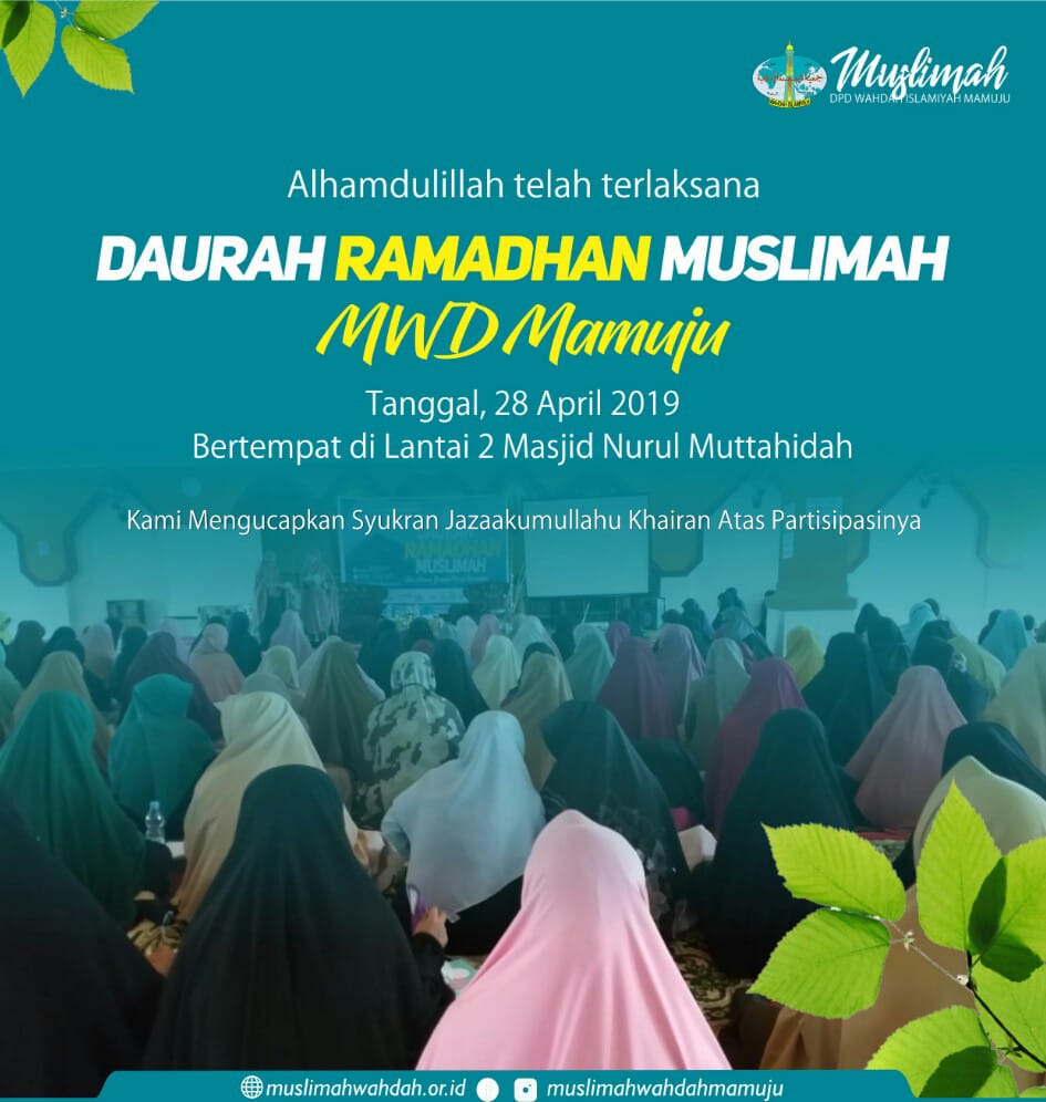 Sambut Ramadhan, Muslimah Wahdah Mamuju Gelar Daurah Ramadhan.