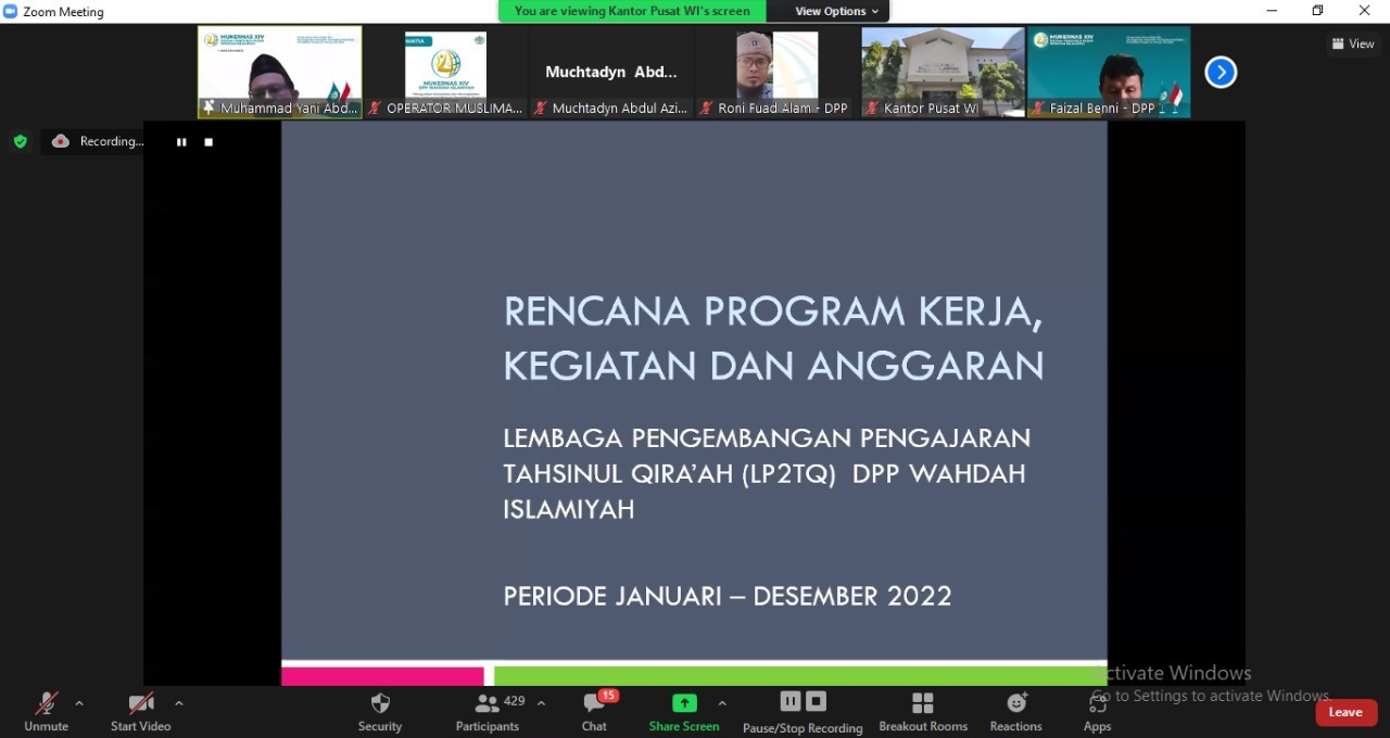 Inilah Program Andalan Bidang Khidmah Al-Qur&#8217;an Wahdah Islamiyah 2022
